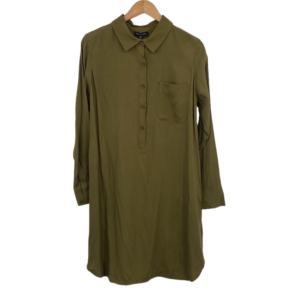 Universal Standard Shirt Dress Womens 3XS 2-4 Military OIive Cubro Rubicon